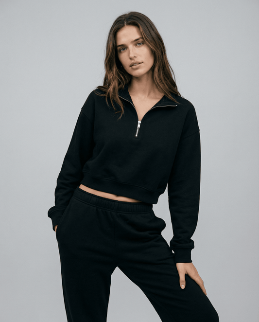 Cropped half-zip