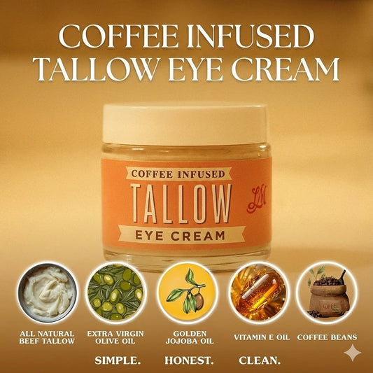 Lady May Coffee-Infused Tallow Eye Cream – Brighten, Firm & Revitalize Naturally